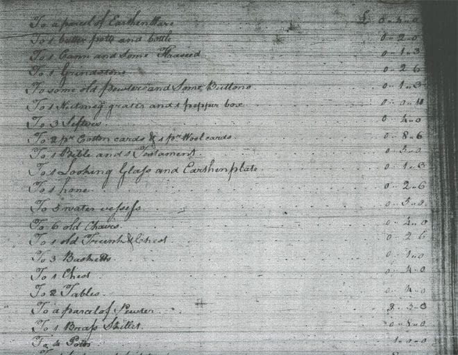 A page of the 1 8 th century census.