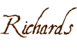 A brown name is written in an old style font.