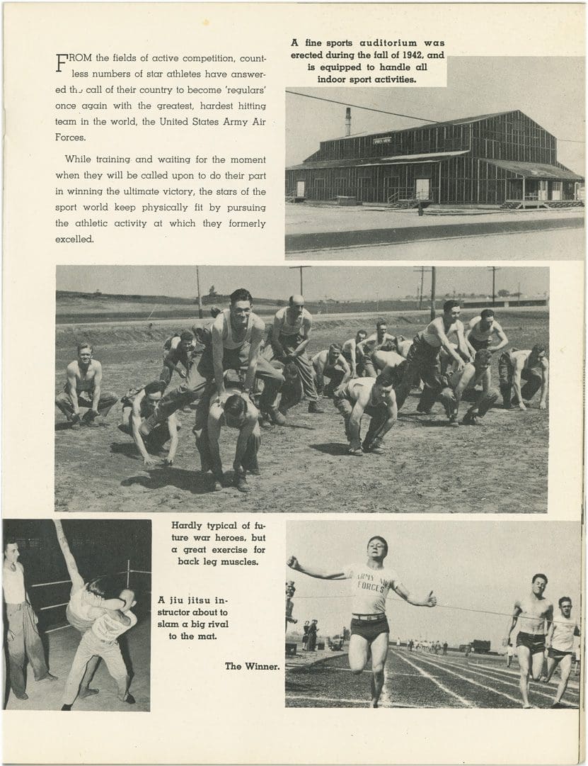 A black and white photo of a group of people in a field.