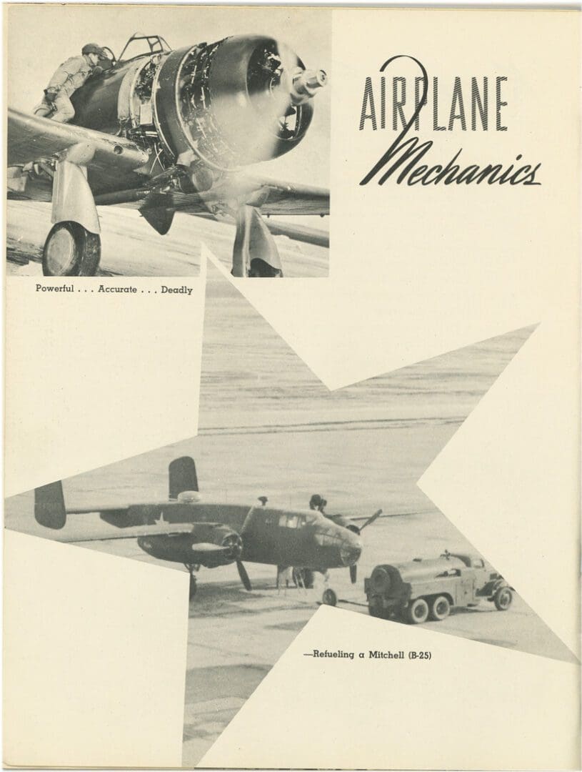 An old advertisement for airplane mechanics.